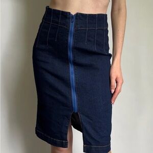 Denim Blue Zipper Skirt